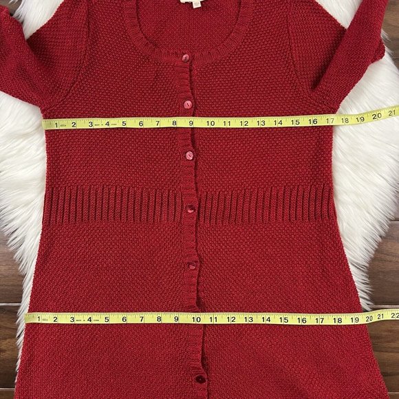 Eileen Fisher Women's Size‎ XS Red 100% Hemp Button Long Cardigan Sweater - Picture 5 of 8